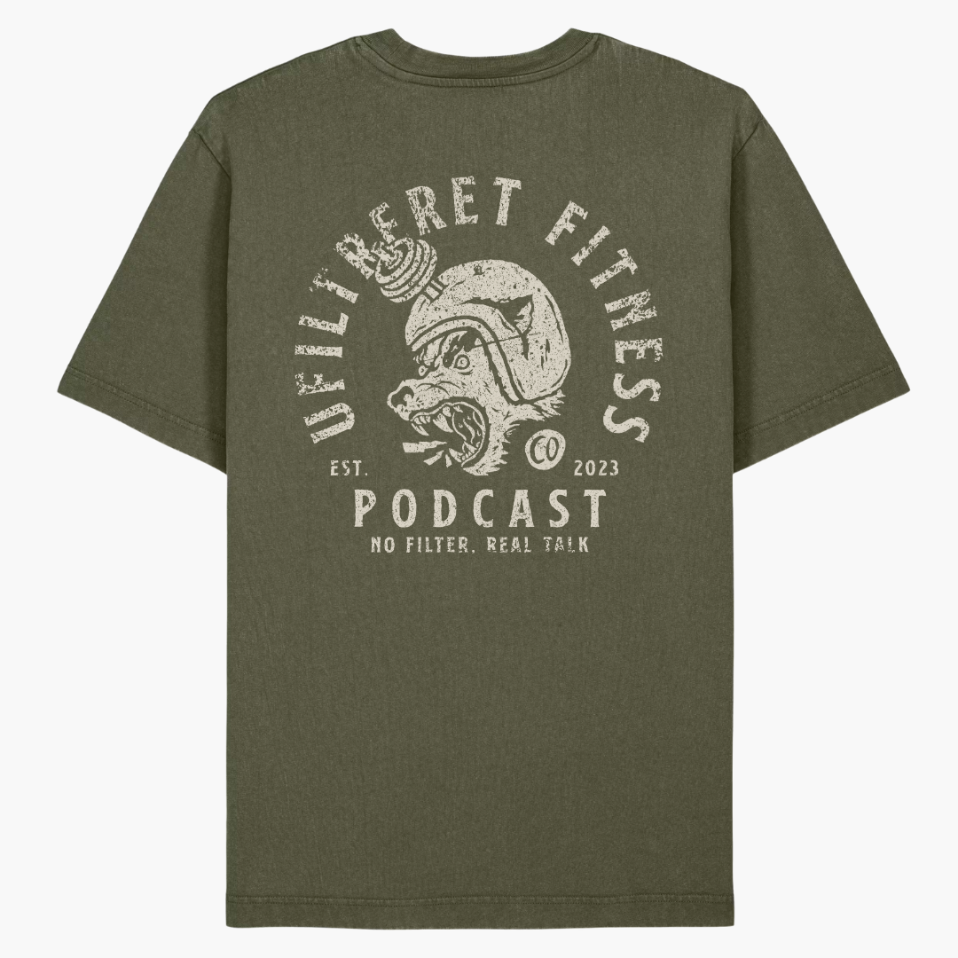 Ufiltreret Fitness – Vintage Oversized Tee olive (Limited)