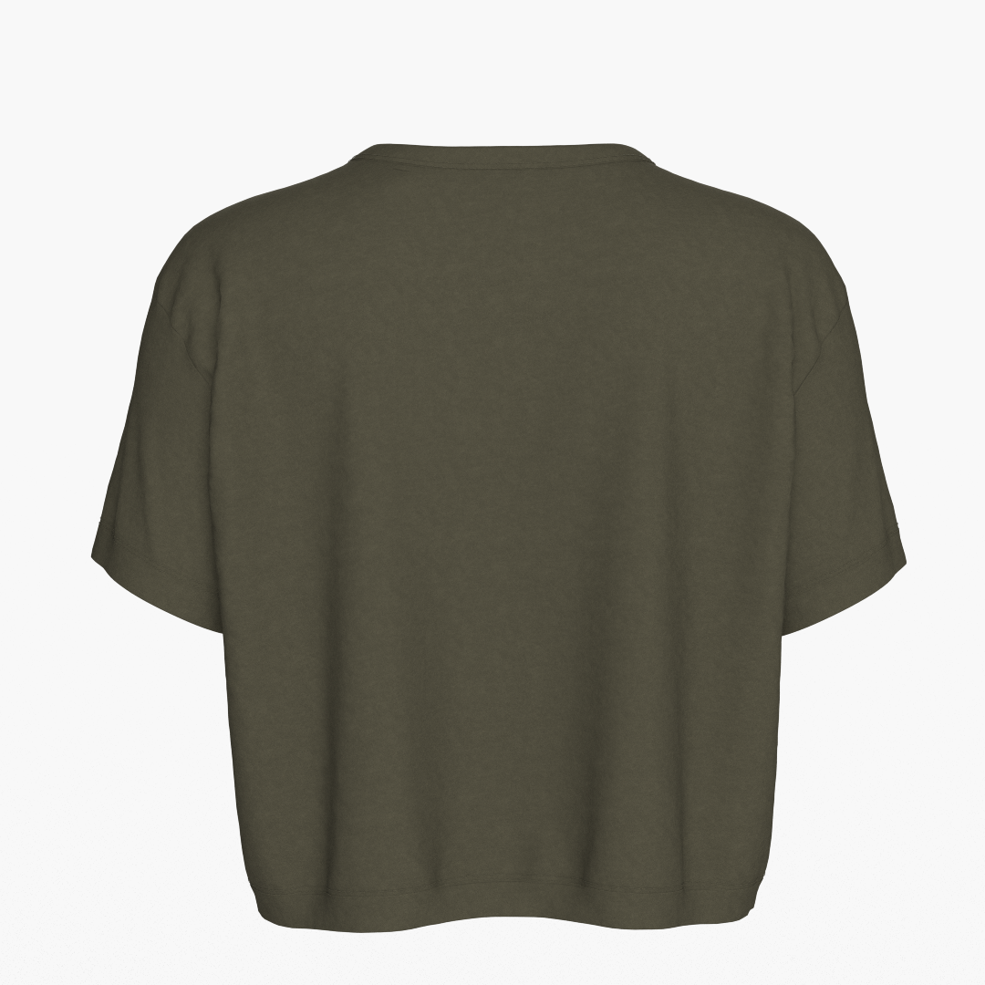 Women's sportstech box crop t-shirt (Grön)