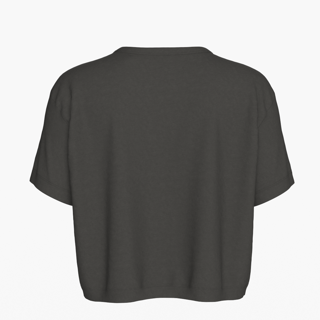 Women's sportstech box crop t-shirt (Grå)