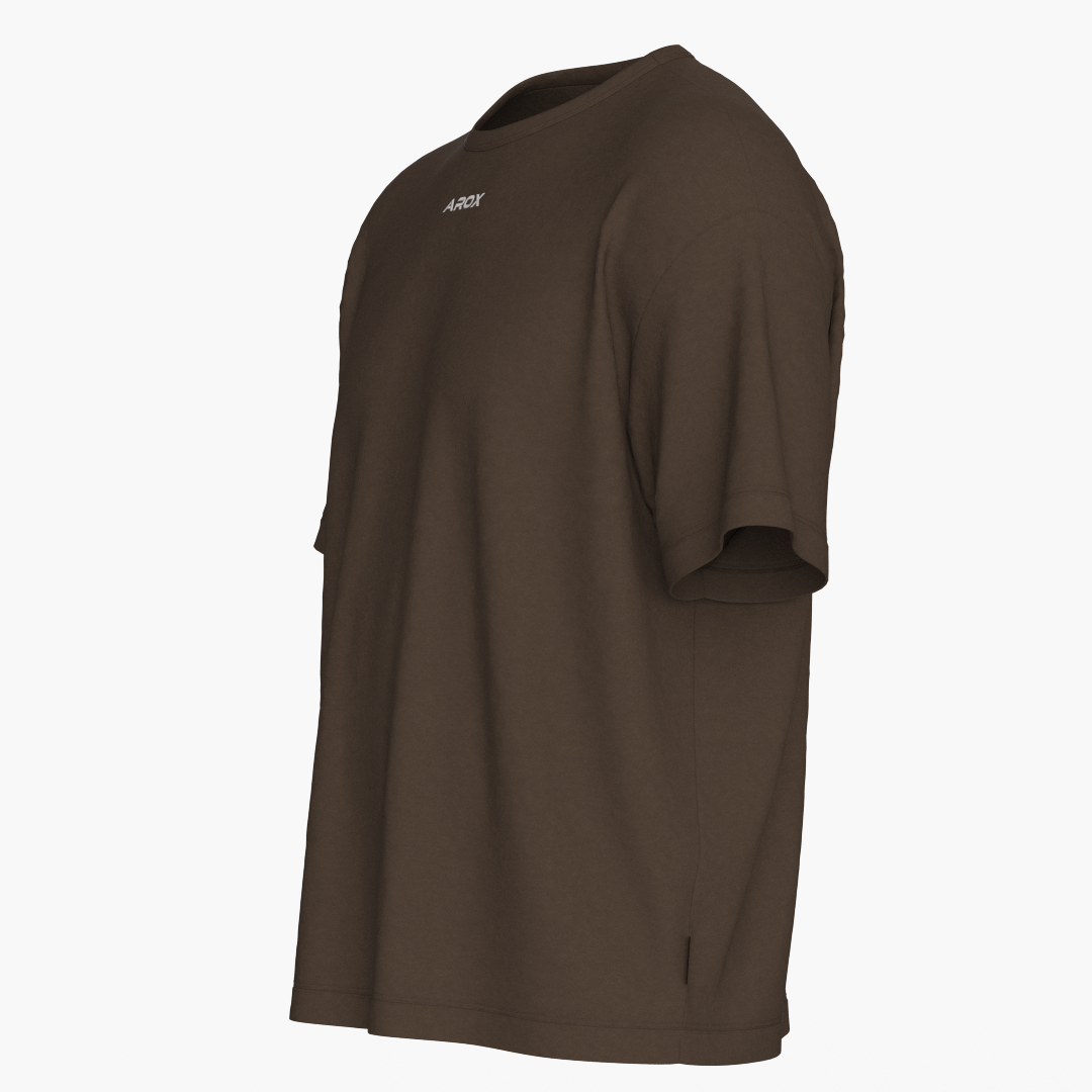 SportsTech oversized t-shirt (Mörkbrun)