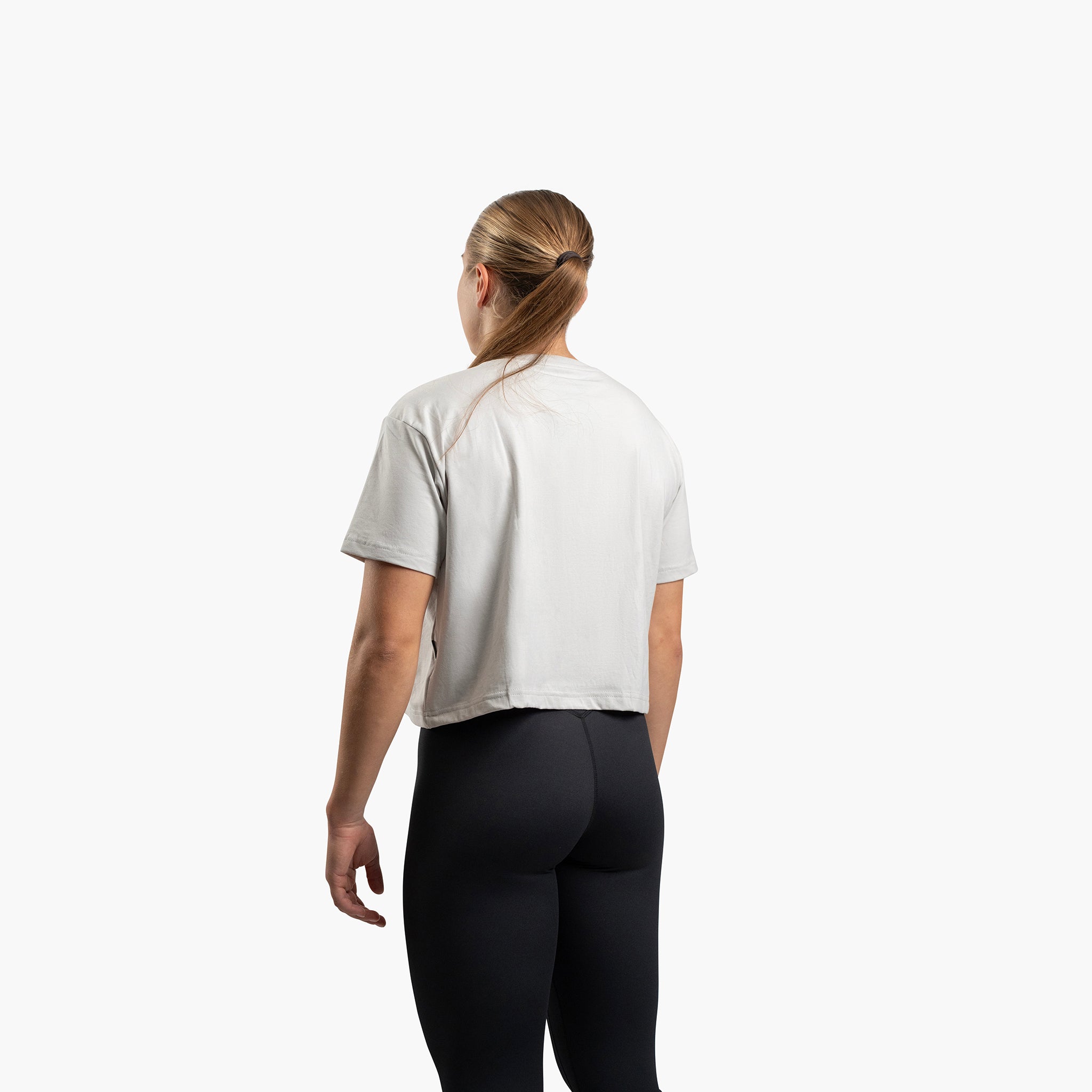 Women's sportstech box crop t-shirt (Ljusgrå)