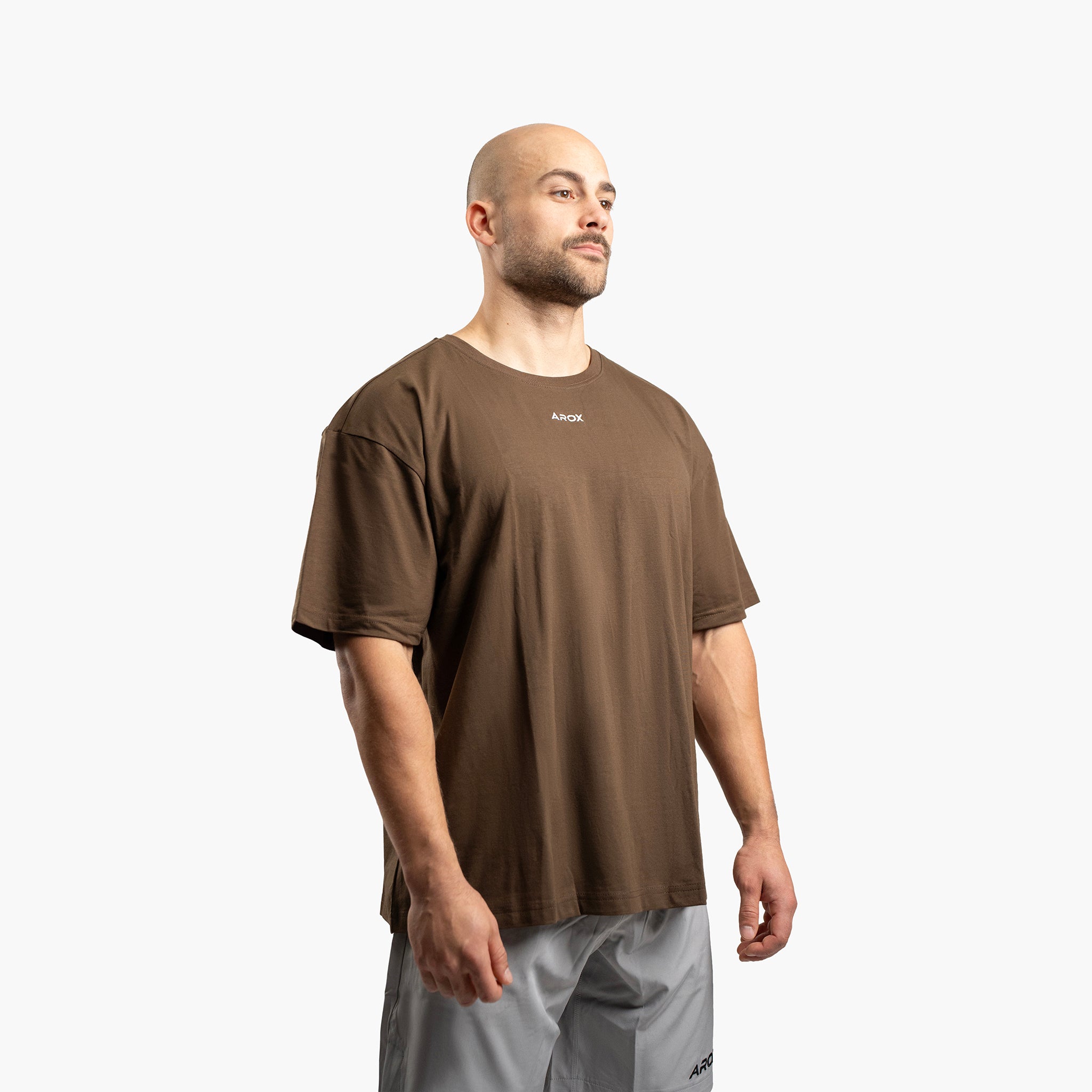 SportsTech oversized t-shirt (Mörkbrun)