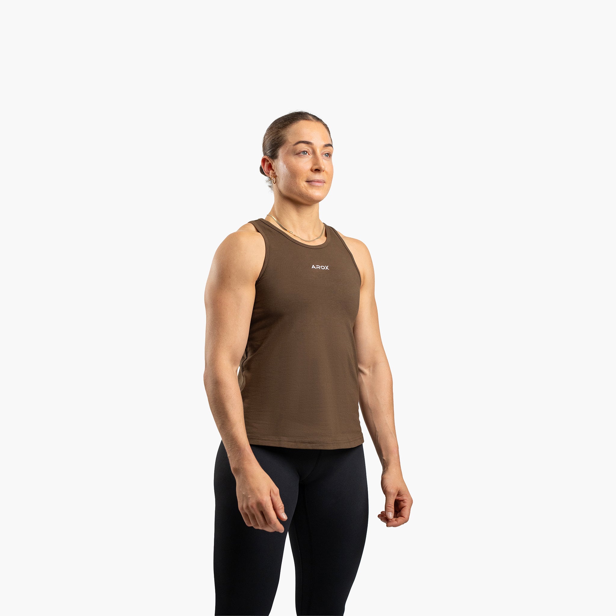 SportsTech women long top (Mörkbrun)