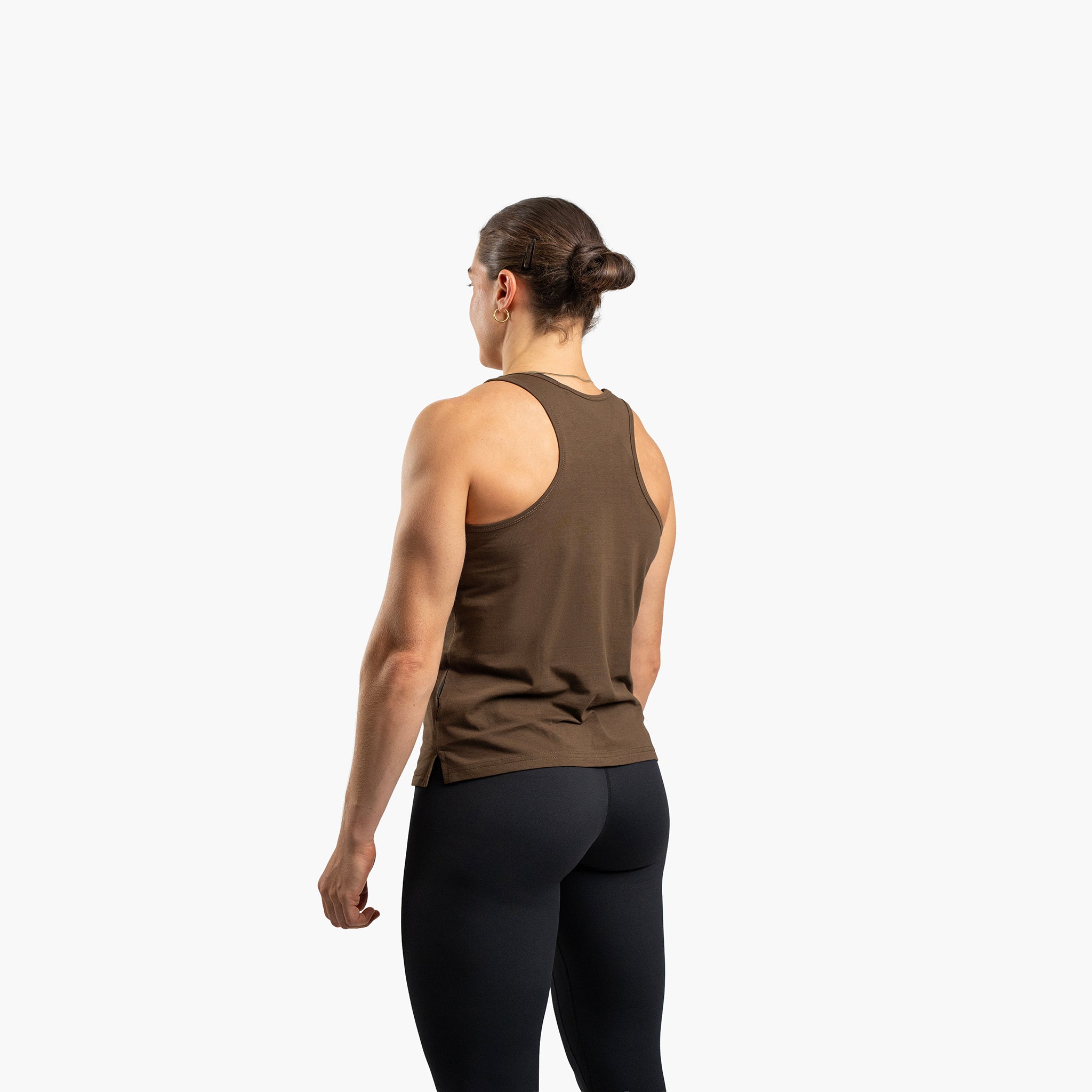 SportsTech women long top (Mörkbrun)
