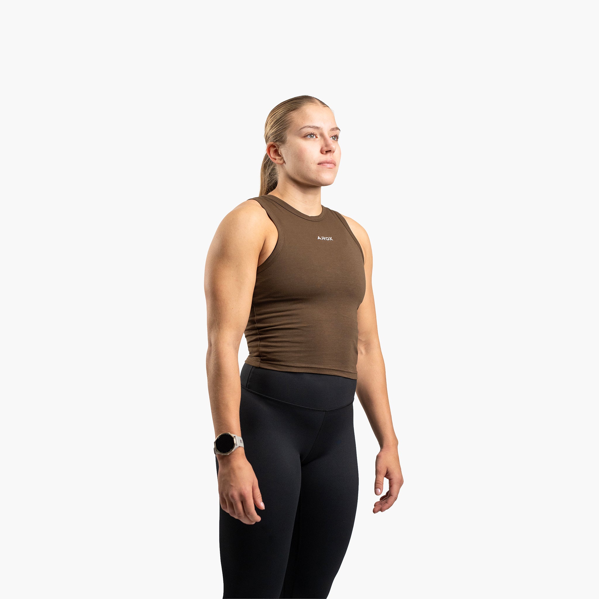 SportsTech women top (Mörkbrun)