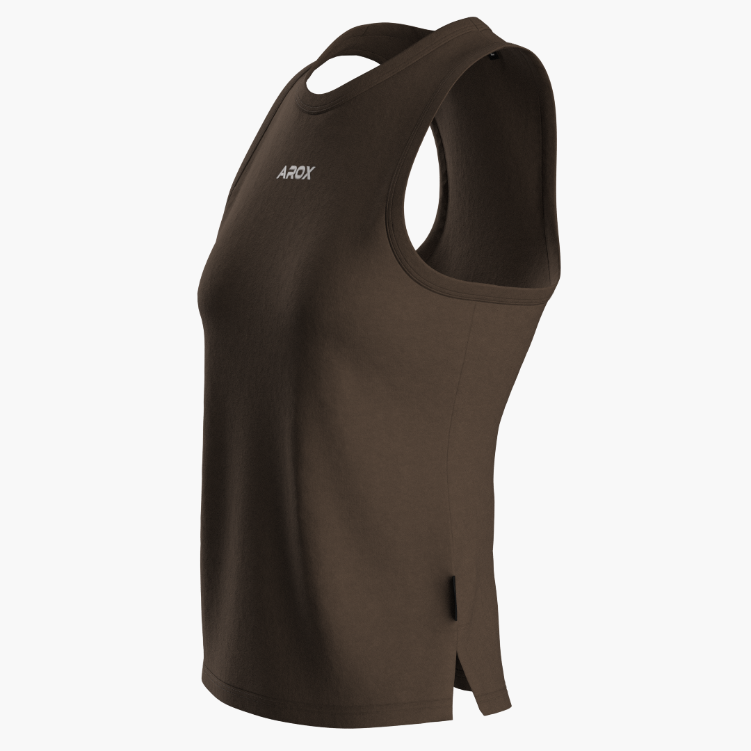 SportsTech women long top (Dark brown)