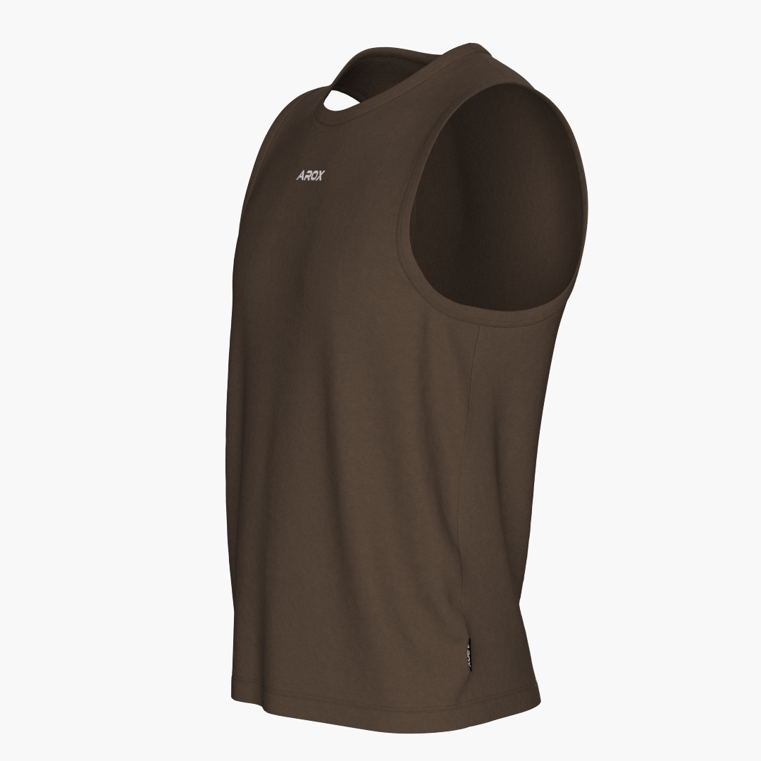 SportsTech men no sleeve (Dark brown)